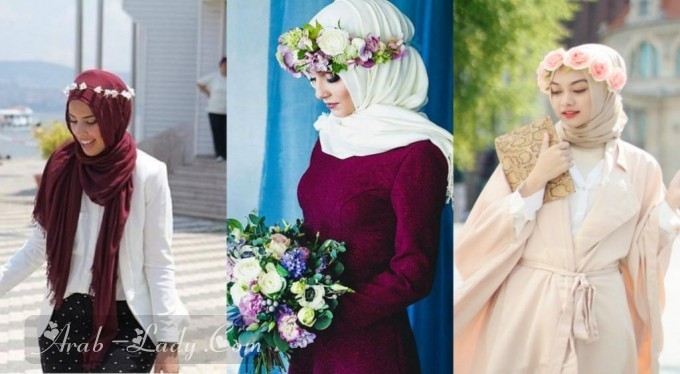 لفات حجاب مزينة بالورود لإطلالة محتشمة مفعمة بالانوثة