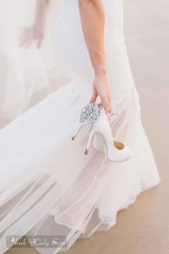 أجمل أحذية الكعب العالي للعروس قصيرة القامة
