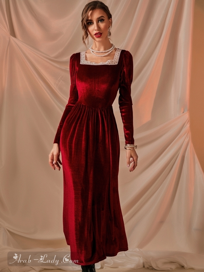 مع الفستان الأحمر أنتي أجمل دائماً .. اختاري فستانك من هنا (مرفق رابط الطلب)