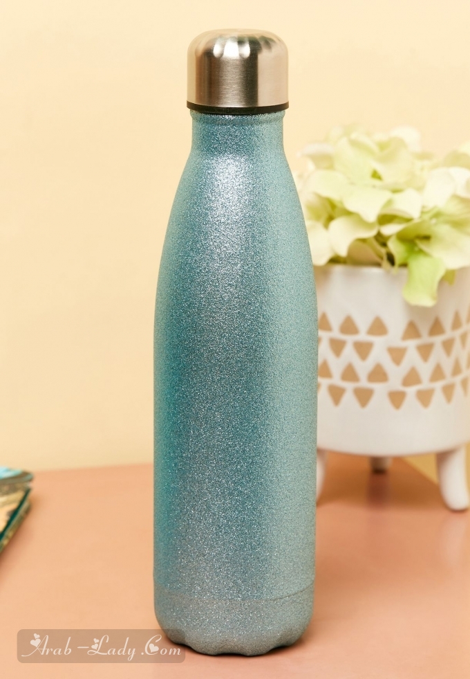 Blue Glitter Travel Water Bottle
