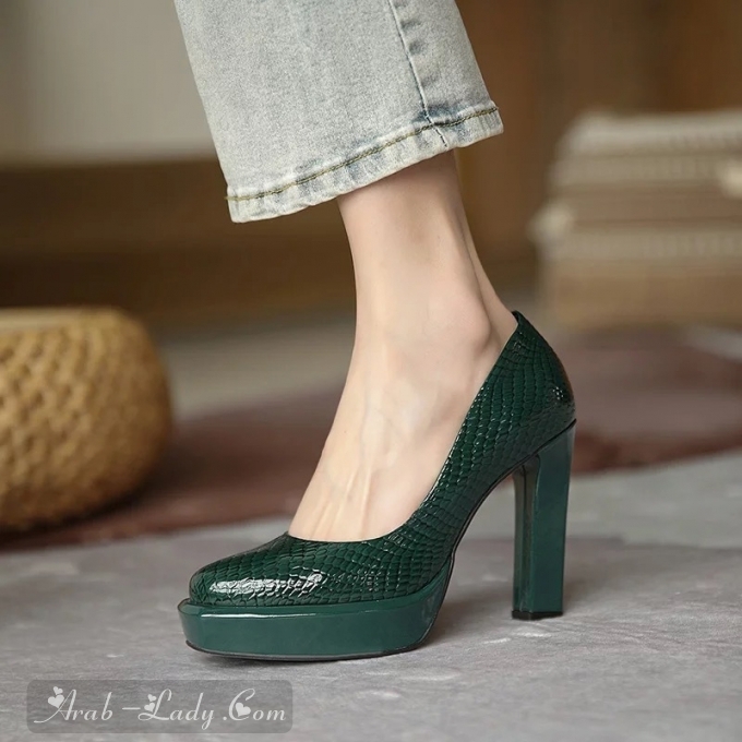 Womens Fashion Block Heel Shoes