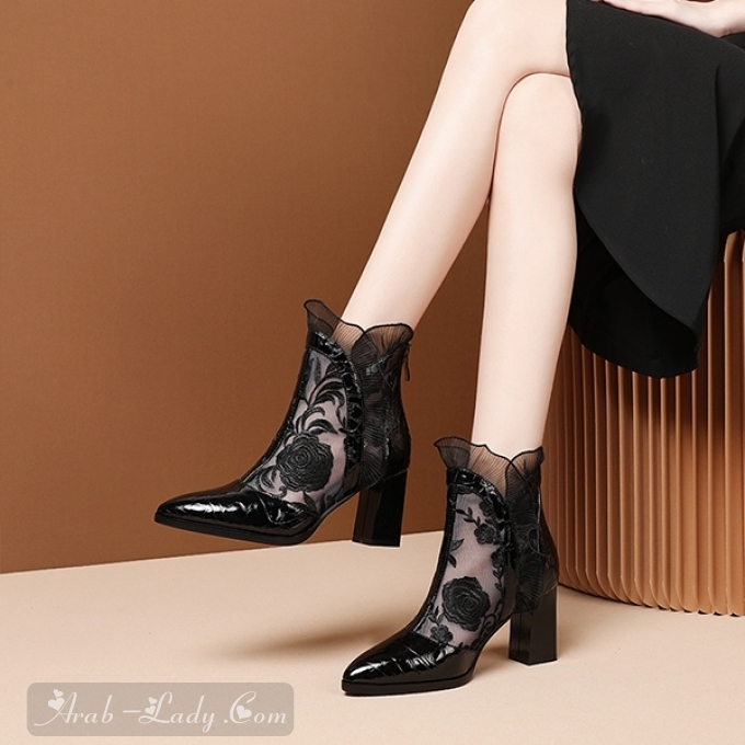 Womens Sexy Ethnic Air Mesh Breathable Heels