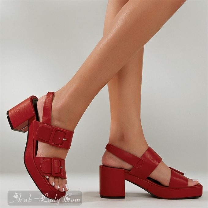 Womens Retro Roman Style Square Toe Double Breasted Block Heels