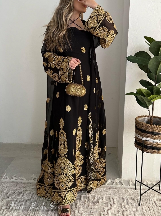 فستان شبكي مطرز بالترتر + طقم من قطعتين كارديجان