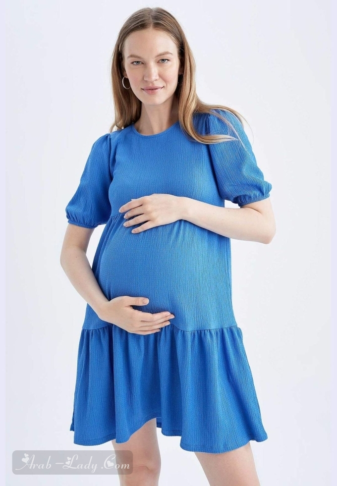 Woman Regular Fit Long Sleeve Maternity Dress