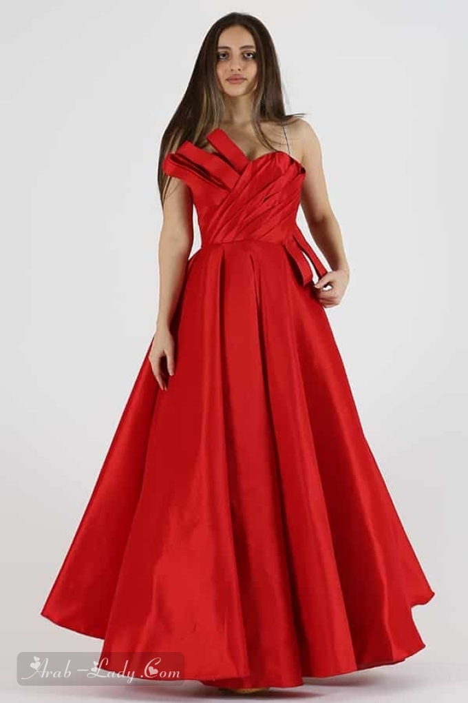 فستان توب سهرة احمر